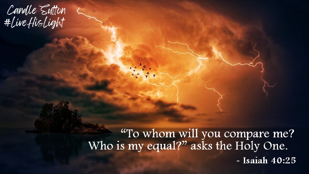 In this world where everything seems out of control, remember the One who is fully in control. We don't understand His ways, or why He allows all that happens, but we can trust His character.

#LiveHisLight #IncomparableGod #NoOneLikeGod