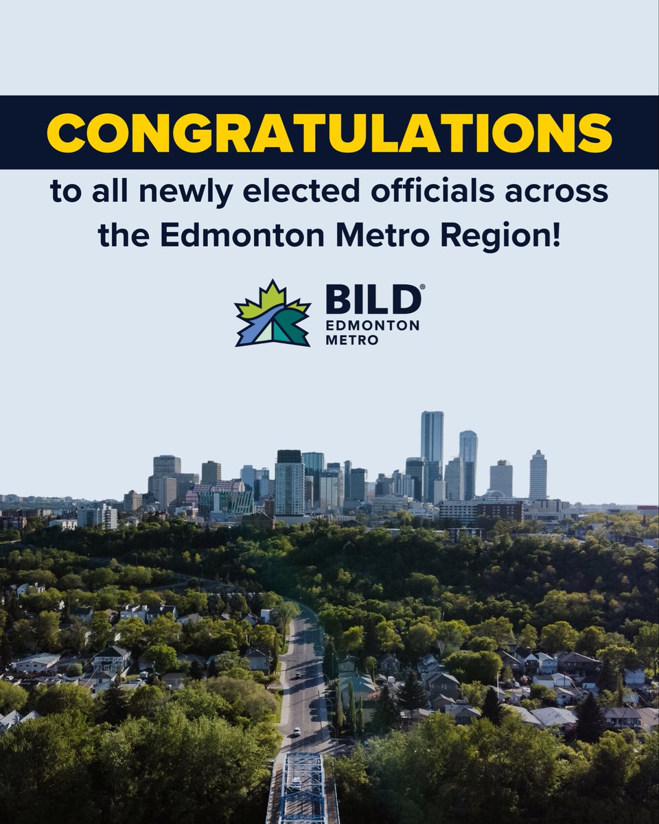 Congratulations to all newly elected officials across the Edmonton Metro Region! Thank you to everyone who stepped up to run — your commitment to public service strengthens our communities. We look forward to working together to build a stronger, more connected region.