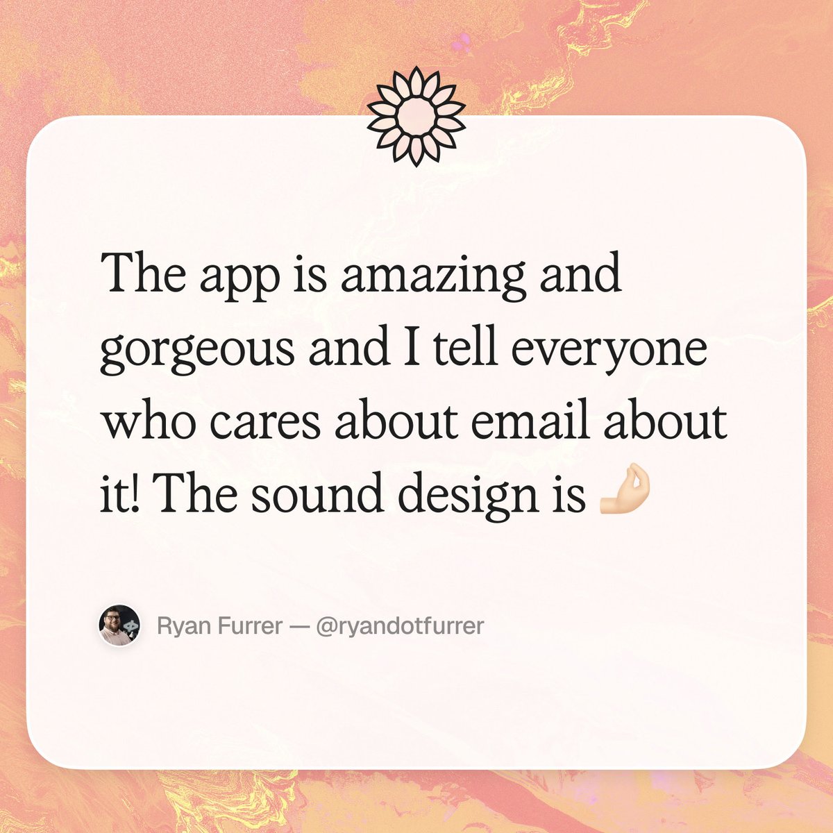 Hey <a href="/ryandotfurrer/">Ryan Furrer</a>, thanks for the kind words.

Lots more to come in the Alpha. 

Grateful to you and our growing community of Sunflower users 🌻