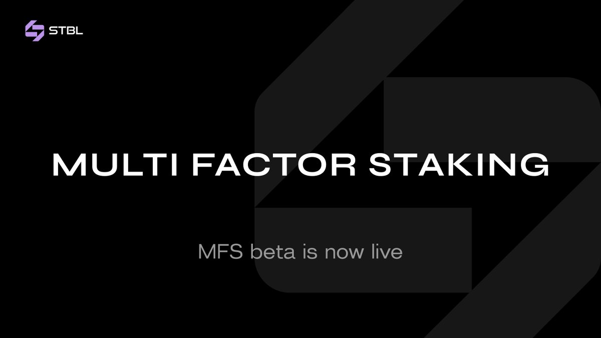 stbl_official's tweet image. We are pleased to announce the launch of the Beta Phase for Multi Factor Staking (MFS) on the STBL dApp.

MFS introduces a professional staking module allowing users to lock $STBL or a combination of $STBL + USST for short, fixed durations of 3, 7, or 14 days to earn $STBL…