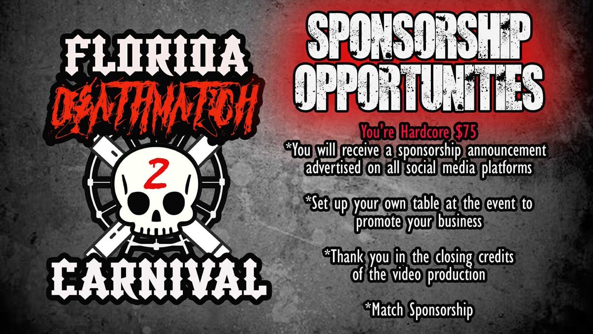 Here is a detailed breakdown of our sponsorship opportunities that we offer. If you are interested, shoot us a DM for more information on how to be involved.
