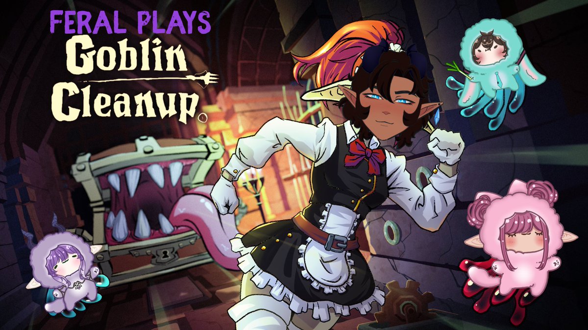 Feral has stumbled upon their next job; cleaning up a dungeon for the next adventurers. Watch them complete this job with no faults WHATSOEVER 

w/ <a href="/arshionttv/">Arshion</a> <a href="/pawptawt/">poptart</a> <a href="/Wearyclarisa/">Clara~ 💙🔞 - @wearyclarisa.bsky.social</a> 

(live on t word)