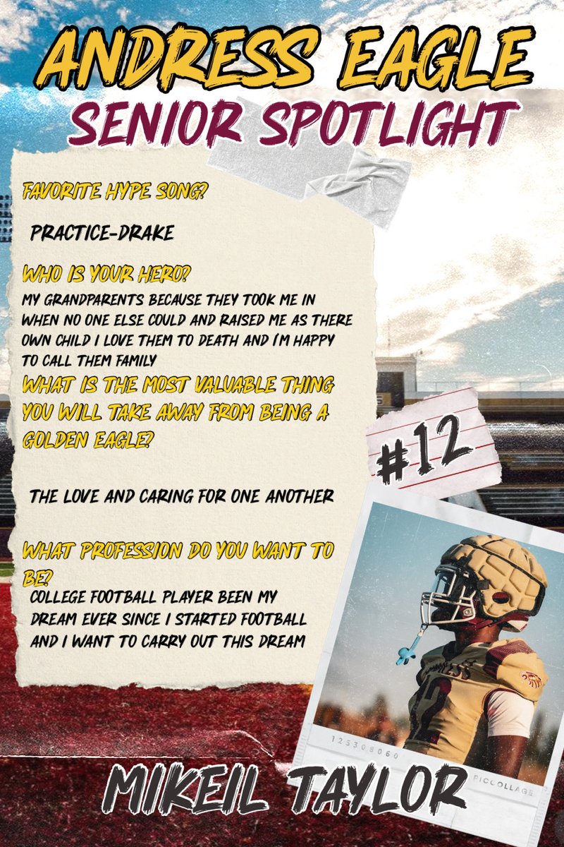 ‼️💥ANDRESS SENIOR SPOTLIGHT💥‼️

#12 - Mikeil Taylor  

<a href="/CoachTaylor_CT/">Chris Taylor</a> <a href="/ReddingQuevin/">Quevin Redding</a> <a href="/ODPHIRuben/">Luis Ruben Alarcon</a>