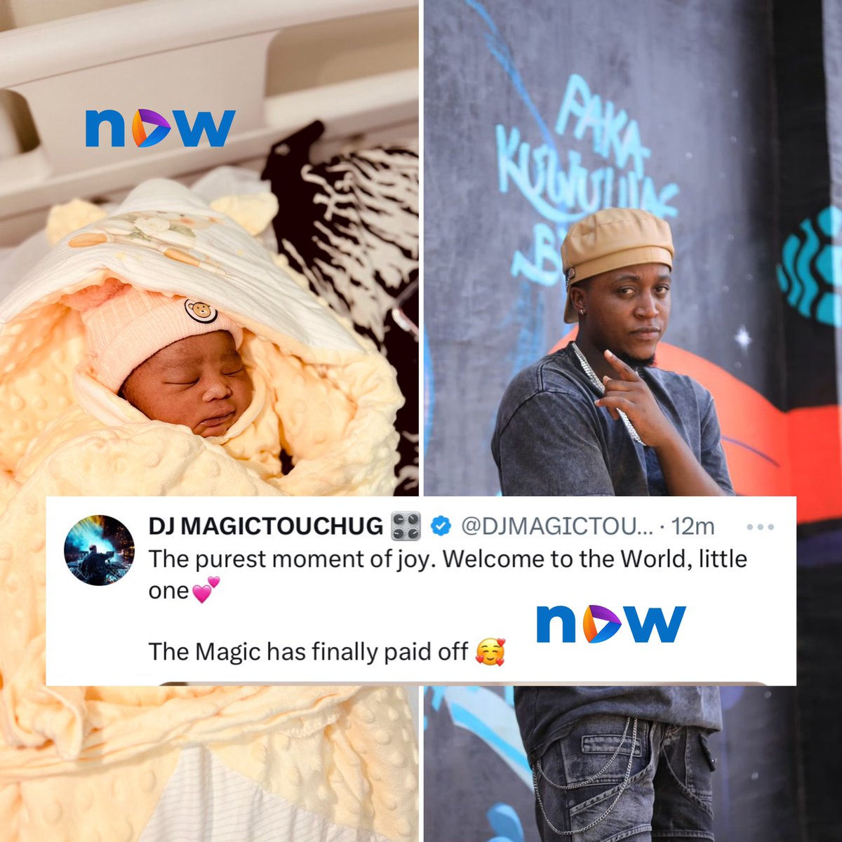 now_256's tweet photo. BREAKING: Zzina Deejay, @DJMAGICTOUCHUG1 and Lover welcome a son. 

Congratulations.🥳

#NowUG https://t.co/lNUPmuxzvv