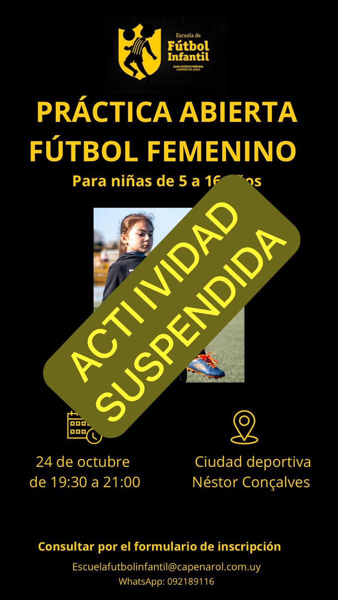 cap_escuela's tweet photo. Actividad de hoy suspendida por lluvia 🌧️ https://t.co/wNF3yx8KGA