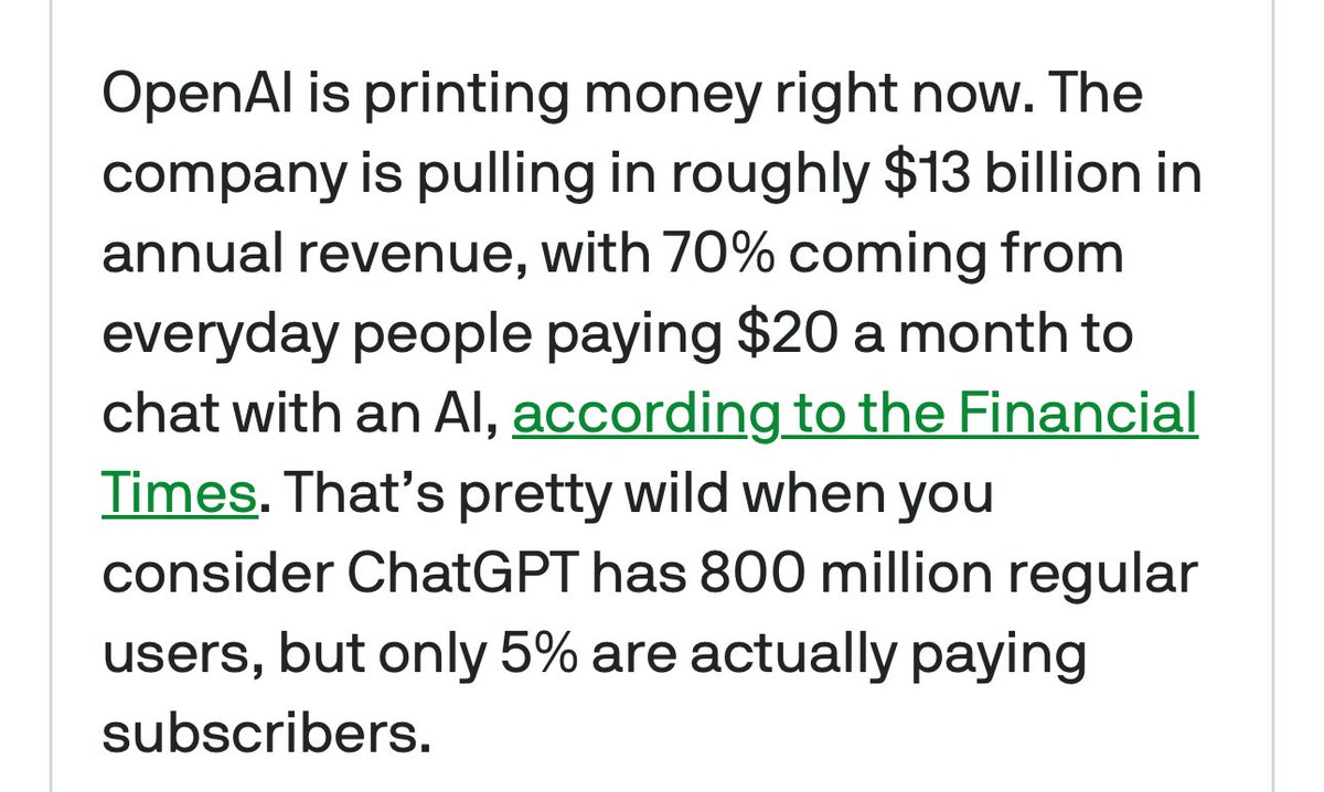 omooretweets's tweet image. If you’re wondering why OpenAI launched a browser, this is the answer 👇
Despite enormous usage of their models and API, they are making 70% of revenue directly from consumers