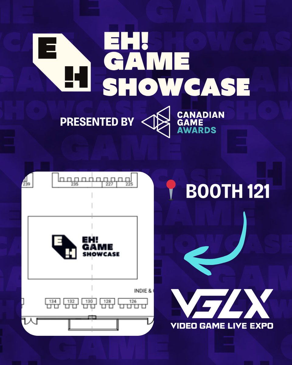 The Eh! Game Showcase, presented by the Canadian Game Awards, kicks off tomorrow at VGLX 2025! 🚀 

Come visit us at Booth 121 and discover some of the best Canadian-made games, meet amazing developers, and be part of the celebration of Canadian gaming culture 🇨🇦

📍 Mississauga