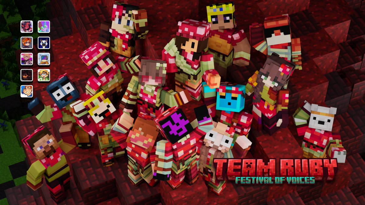 ruietto's tweet image. -ˋˏ  🍄 festival of voices: team ruby !! ˎˊ-         ↳˳ collab with @fruityautumn @TotallyVelvet @Paraclipse_ @wilception @magmaSt0rm @FurryLIDL @BaWubba @spacebr0wnies 
♡ ↺ appreciated !       
↓ downloads below
⌈ #oneofusglobalfoundation #fov2025 ⌋