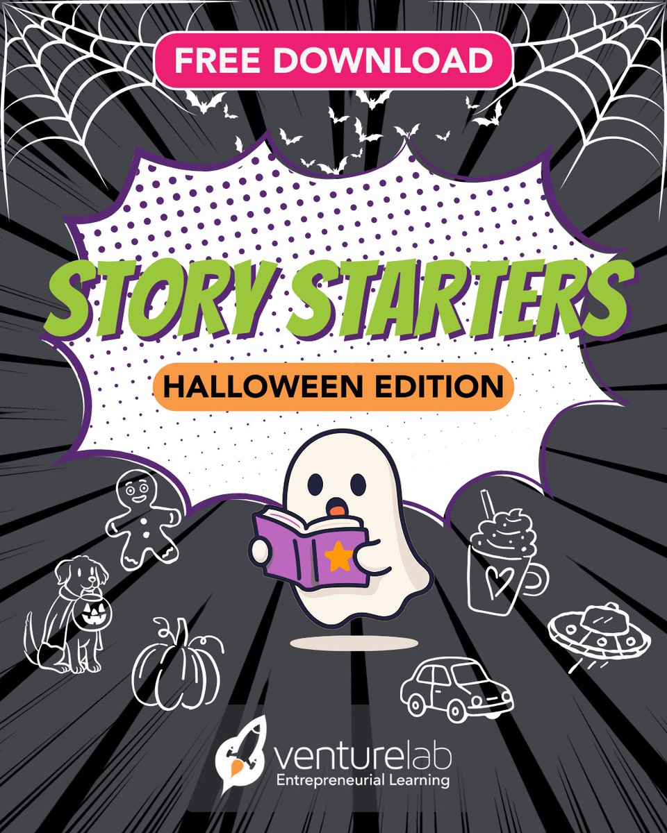 Our new FREE download of Halloween Story Starters is a thrilling round robin where everyone adds a sentence or two to create one epic, spooky tale.  🔗 Download your FREE Halloween Story Starters now! venturelab.org/blog/halloween…     #HalloweenFun #StoryStarters #CreativeThinking