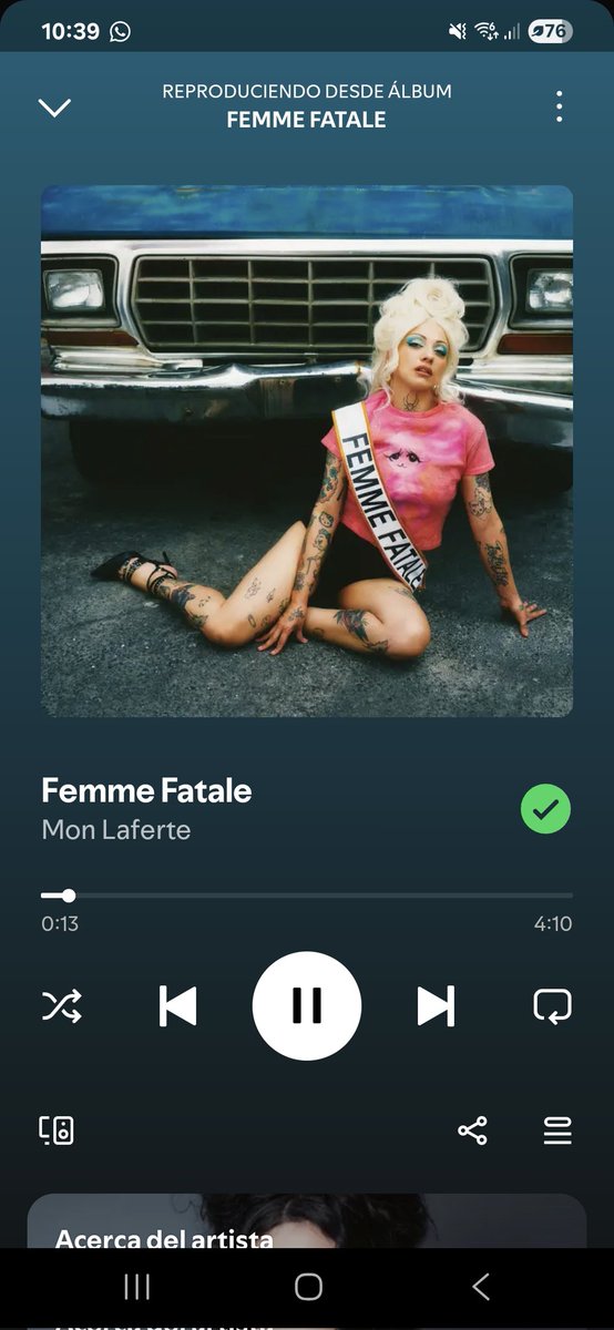 <a href="/monlaferte/">Mon Laferte</a> Woooow!!!
Un álbum que viste de jazz a la figura eterna del cine: 
"La Femme fatale"
Se siente el cine negro y huele a Terry en copa...!!!
Placer sonoro, jazz... 

Gracias <a href="/monlaferte/">Mon Laferte</a> Gracias!!! 💚