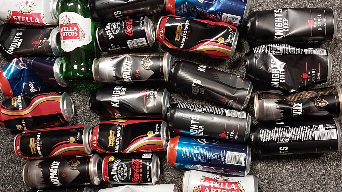 A selection of alcohol which was surrendered under the PSPO as part of work to tackle alcohol related anti-social behaviour on the streets of #Canterbury today. #ASB #drinkresponsibly
