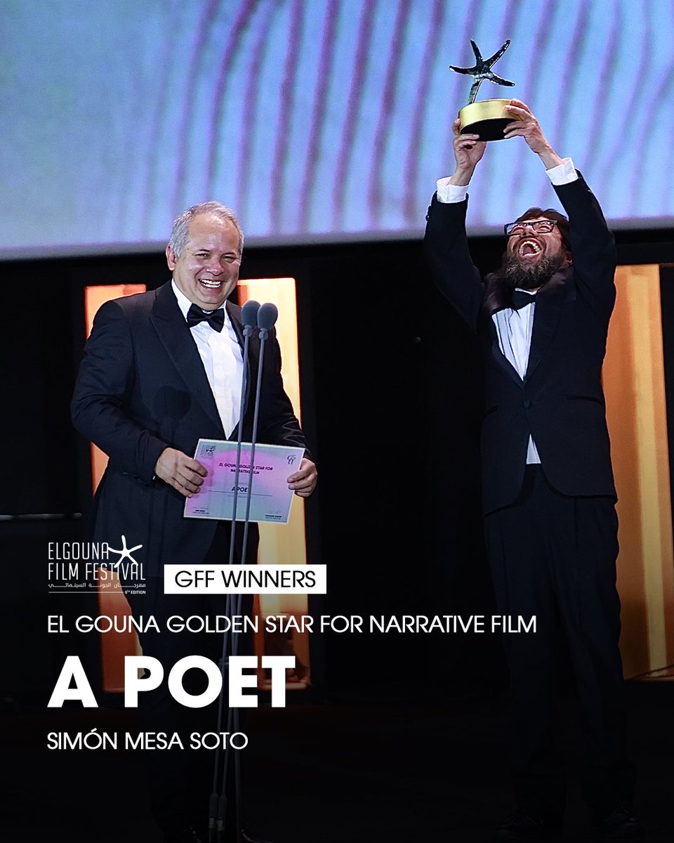 ElGounaFilm's tweet image. GFF 2025 | LIVE from the closing ceremony of the eighth edition of El Gouna Film Festival.
El Gouna Golden Star for Narrative Film | A POET by Simón Mesa Soto
El Gouna Silver Star for Narrative Film | LUCKY LU by Lloyd Lee Choi
El Gouna Bronze Star for Narrative Film | THE…