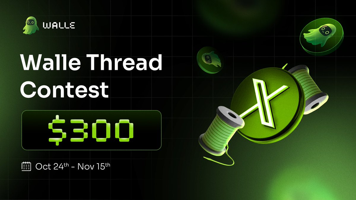 okezienedum's tweet image. Writers, it’s your time to shine....

@walle_xyz is launching the #WalleThreadContest, a chance to turn your insights on AgentFi, Wallet Agents, and the future of AI in finance into real rewards.

Here’s how to join the movement...

1️⃣ Follow @Walle_xyz &amp;amp; @HarishkarthikG
2️⃣ Like…