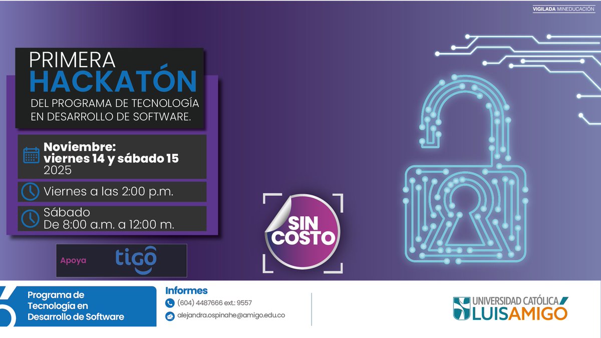⚡ ¡Prepárate para vivir la Primera Hackatón Amigoniana! ⚡
Si te apasiona la programación, la innovación y los retos tecnológicos, este espacio es para ti. 💡

Temas: salud, educación digital, sostenibilidad, transformación digital, innovación social y más 🌍

#ULuisAmigó