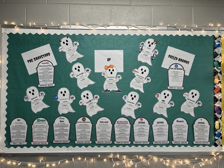 Check out Mrs Wellman's cute &amp; spooky bulletin board of Failed Brands in her Business &amp; Marketing Essentials class!  Love it!  Way to go, Mrs Wellman!  <a href="/KY_CTE/">Kentucky Office of Career and Technical Education</a> <a href="/GCATCFBLA1/">GCATC FBLA</a>