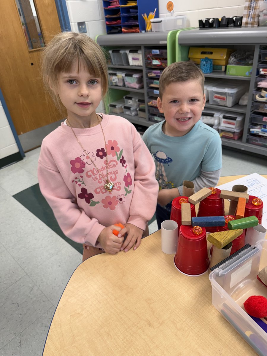 HoldenTheTech's tweet photo. 🎃 Our first graders put their engineering hats on! Using the Engineering Design Process, they built gates strong enough to hold Five Little Pumpkins! 🧠✨ #STEAM #FutureEngineers #HandsOnLearning https://t.co/6WkGVh9EIn