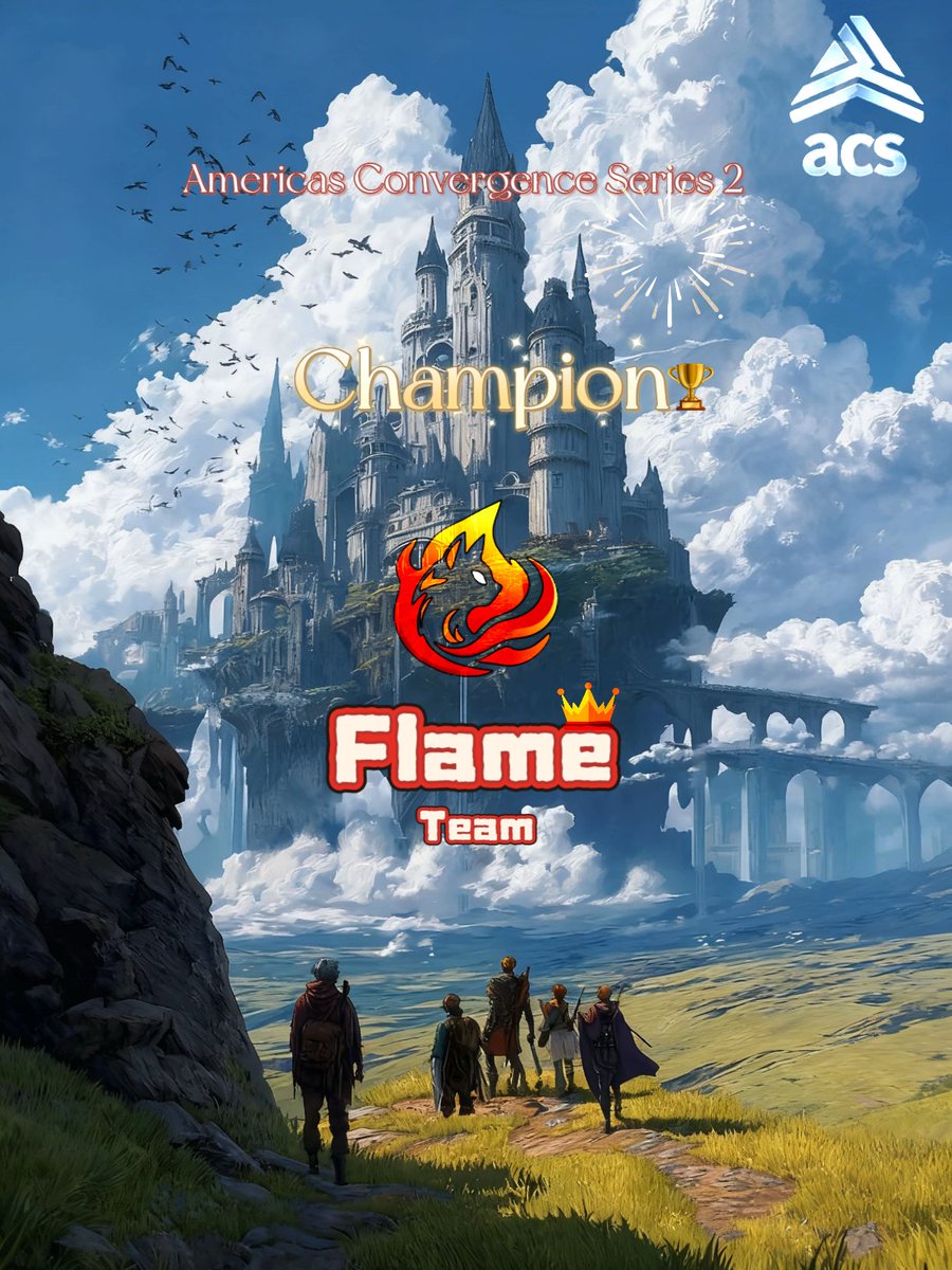 Dota2Acs's tweet photo. 🎉🎉🎉Congratulations to 🔥Flame Team for winning the championship🏆

🥇CHAMPIONS ：🏆Flame Team @FlameTeam01 
🥈RUNNER-UP ：Fantasy Gaming
🥉3rd PLACE ：HunterZ Team https://t.co/XnDJHtH1JY