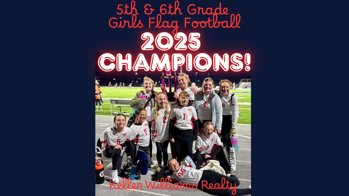 🎉 Big cheers to the Junior Girls Flag Football 2025 Champions! 🎉 

✨ What a way to end the program's first season for the Keller Williams team! ✨ 

#HelenaSmallFryFootball #GirlsFlagFootball
