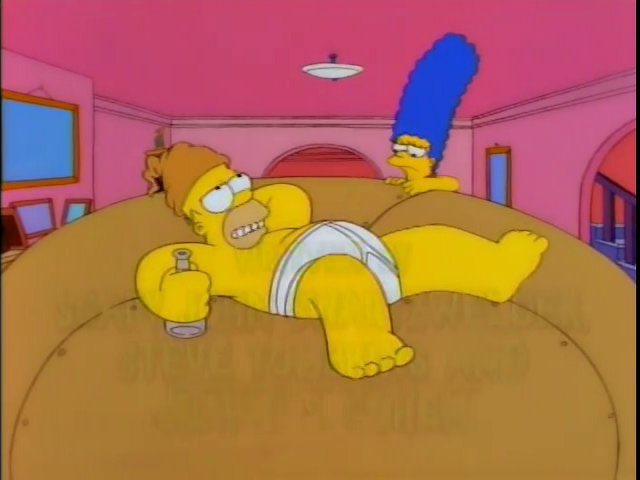 Homer, where did you get that?

Get what?

That giant donut.

Well, I acquired it legally, you can be sure of that.

#Simpsons