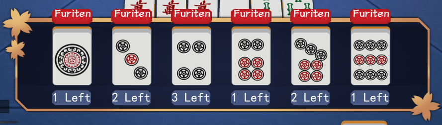 XenoMole's tweet photo. You're meant to take the 6 tile furiten tenpai right?
(The waits were significantly worse when I took the SS than when I was initially in tenpai) https://t.co/7GUNOaC1Sr