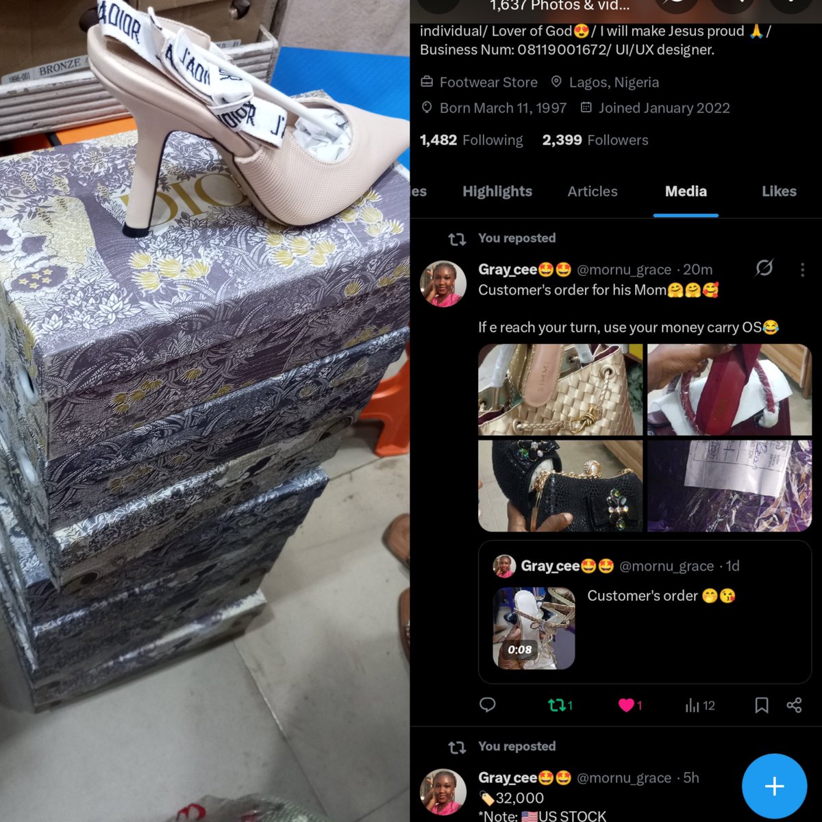 mornu_grace's tweet image. With ₦1M, I’ll:
💻 Get a laptop from @neo_officialll (₦400K) to enhance my UI/UX learning,
📜 Register my business Graceful Feet  with CAC,
🛍️ Order branded nylons from @iamotistemitope that can hold multiple items.
📢 Run Facebook & Instagram ads (Nov–Dec) to boost my brand