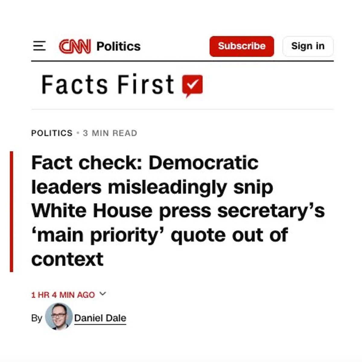 libsoftiktok's tweet image. WOW. The Democrats’ LIES about @PressSec are so bad that even CNN had to FACT CHECK them.

Democrats are the party of LIARS.