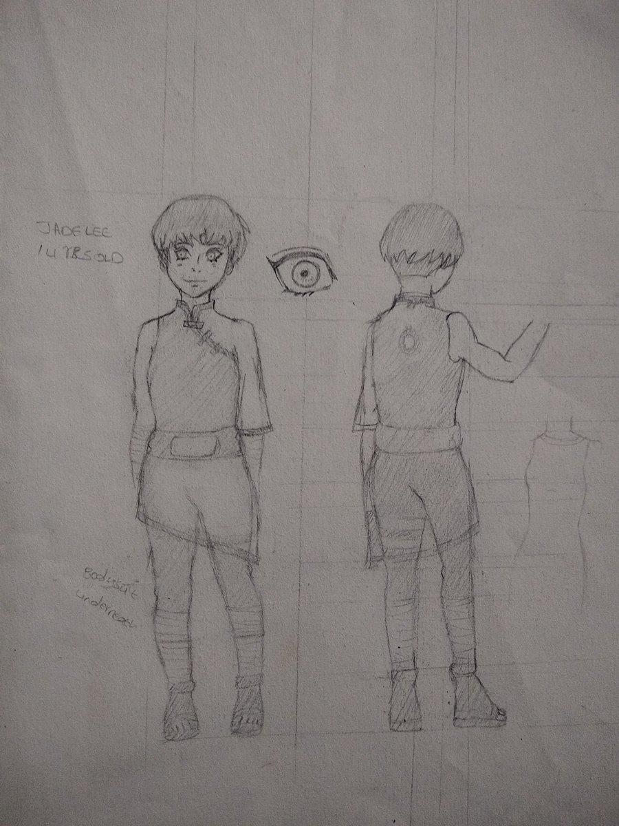 ms_mathart's tweet image. 3 years ago, I created my first (and only) character sheet of an OC #LeeSaku child, Jade Lee. Planning on drawing a short story about her someday!