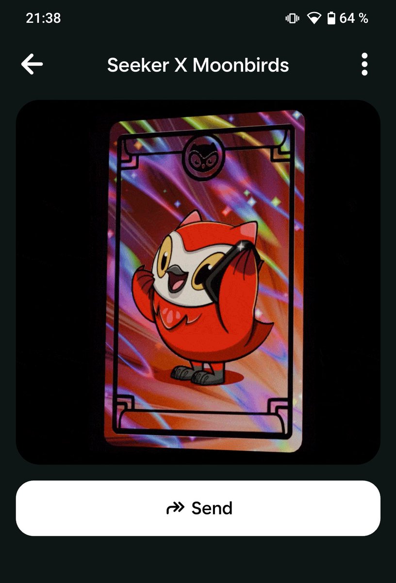 This <a href="/moonbirds/">Moonbirds</a> card looks dope in my <a href="/solanamobile/">Seeker | Solana Mobile</a> wallet

But what perks does it have? 👀