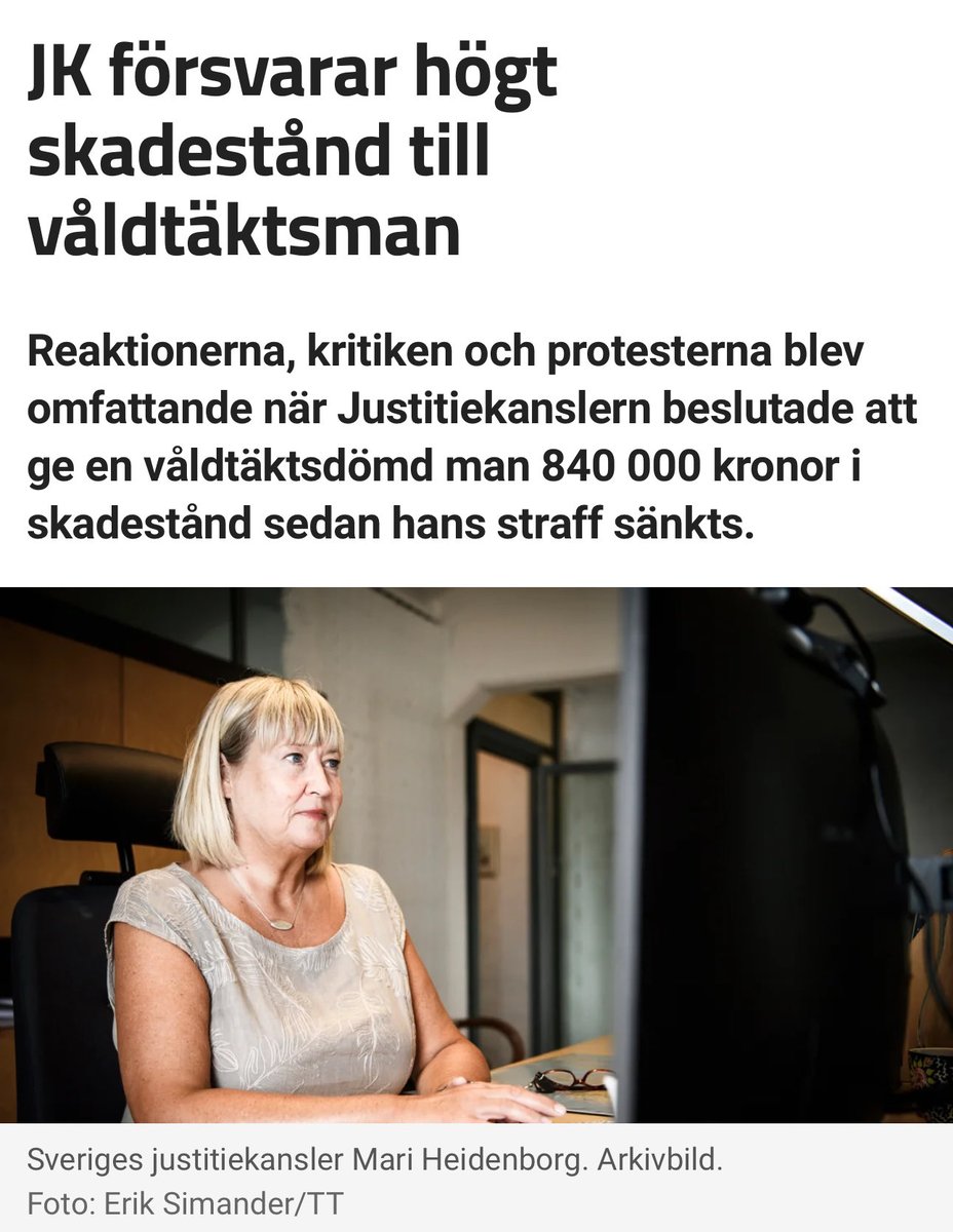 As an international scandal now erupts over Meya, 16, whose rapist will not be deported – it may be of interest that Sweden’s Chancellor of Justice, Mari Heidenborg, once rewarded a Syrian torturer and rapist with 840,000 SEK in “compensation.” She has handed out millions of