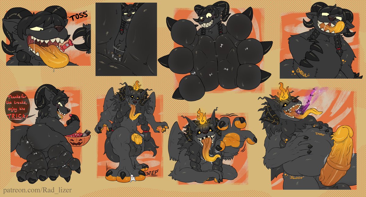 Everyone knows the saying "Trick or treat, smell my feet. Give me something good to eat!" but people don't really realize that Azazel REALLY means every word of it as he stomps and gulps folks every Halloween!
comm for Lowen ft. their char :3