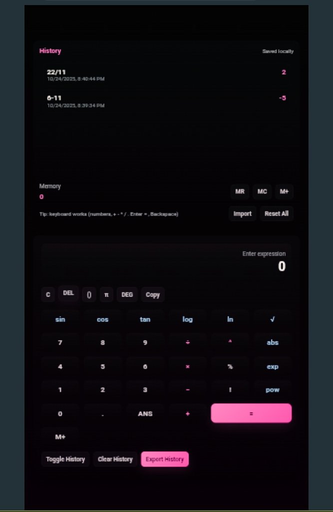 sheCodezArt's tweet image. I built an advanced calculator, just too lazy to rectify the mess ChatGPT made to it. Let me get back to it or fall asleep cause I'm frickin' lazy 😅 #webdevelopment #frontend #codingcommunity #CONNECT