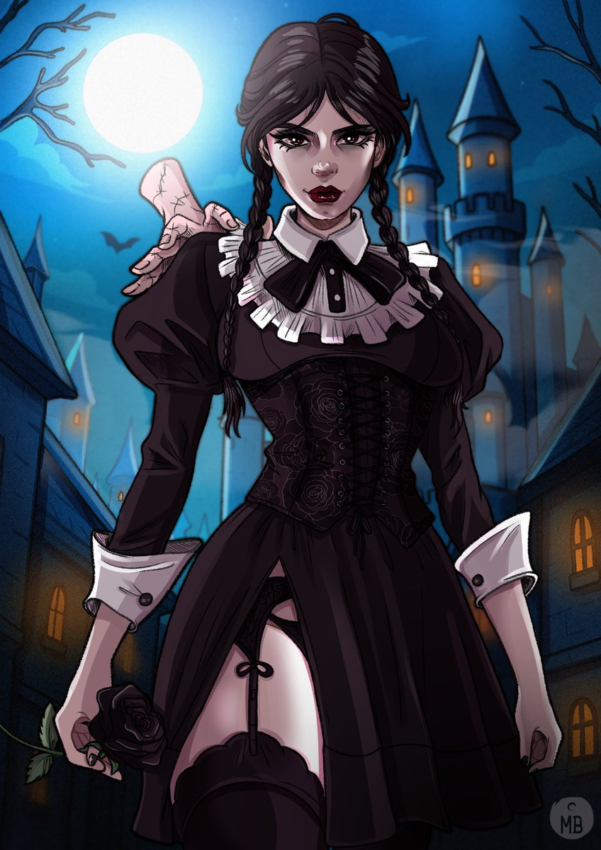 Buenas tardes, me complace enseñarles a Miércoles/Wednesday/Merlina acabada 🖤