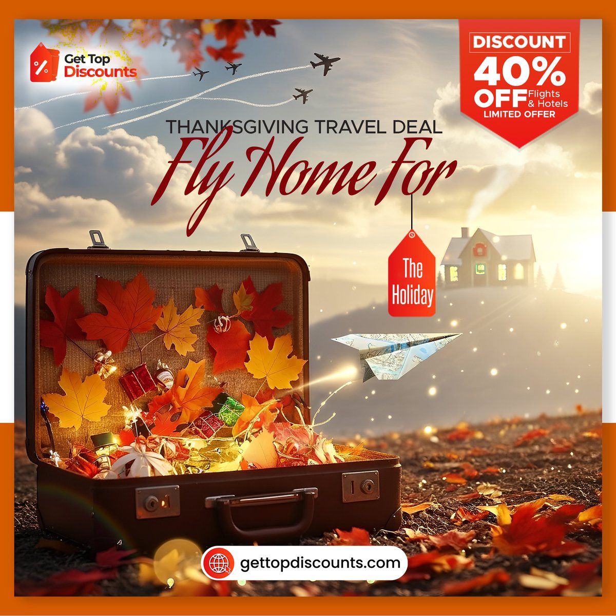 gettopdiscounts's tweet photo. Fly Home This Thanksgiving! 🍁❤️
Enjoy 40% OFF on Flights & Hotels — Limited Time!
👉 https://t.co/RusjYs7FIL
#ThanksgivingTravel #TravelDeals #FlyHome #HolidaySavings https://t.co/f33hBXePbV