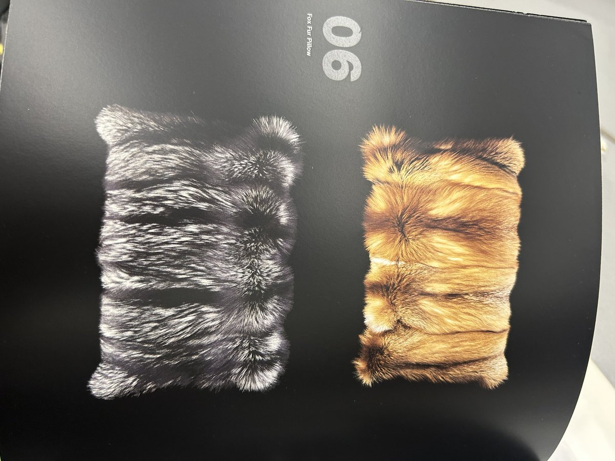 prada fox fur pillows