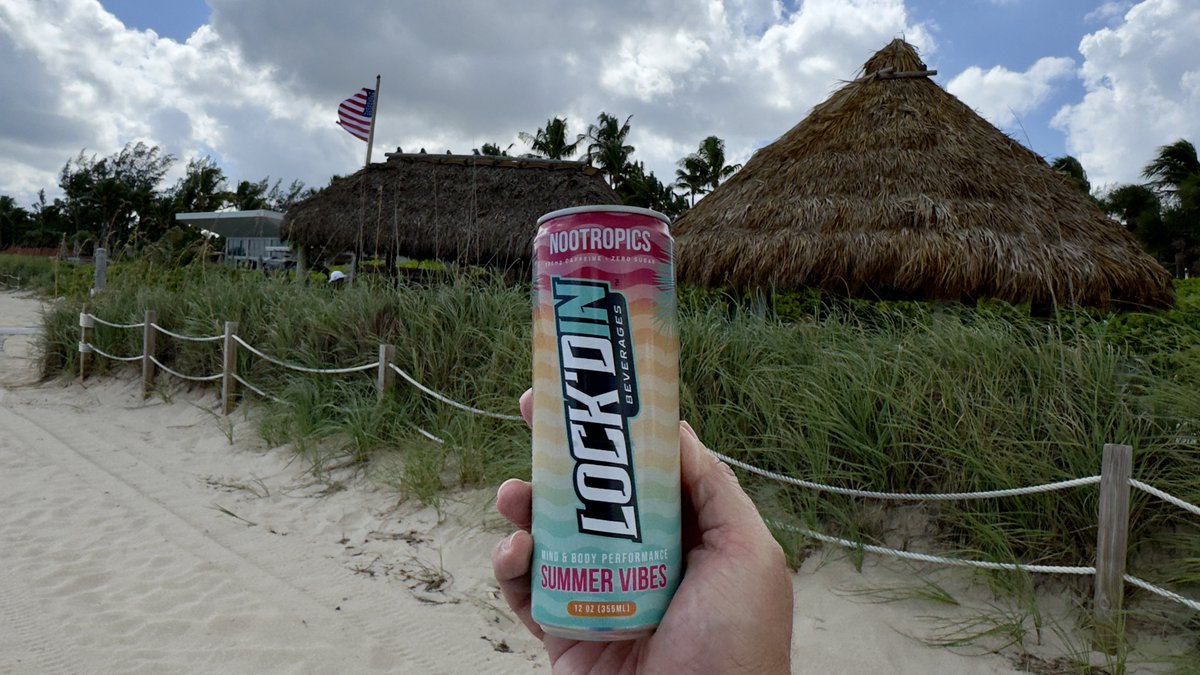 Back home getting the beach walk in. Needed the #nootropics to get going today after late return home. Give the Summer Vibes Strawberry Watermelon a try, smooth flavor 0 sugars 0 artificial flavors &amp; colors. These ⁦#lockdin $LTNC performance beverages blow away the crap drinks
