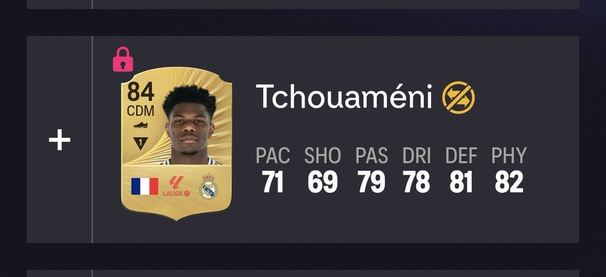 BigFUT_FIFA's tweet photo. Anyone else seeing an issue with The Big Fella Evo? My Baleba stays at 81 def/phy, whereas Tchouameni goes 81>87 #fc26 @EASFCDirect https://t.co/vKOOfB2Hig