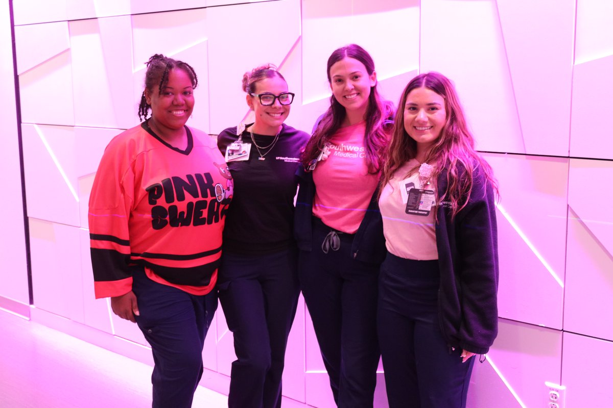 UTSW_RadOnc's tweet image. Today staff and faculty in our department wore pink for #WearPinkDay to raise awareness and show solidarity in the fight against breast cancer! Together, we honor the strength of survivors and support ongoing research and prevention. #BreastCancerAwareness