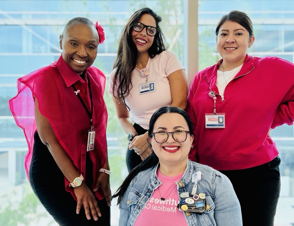 UTSW_RadOnc's tweet image. Today staff and faculty in our department wore pink for #WearPinkDay to raise awareness and show solidarity in the fight against breast cancer! Together, we honor the strength of survivors and support ongoing research and prevention. #BreastCancerAwareness