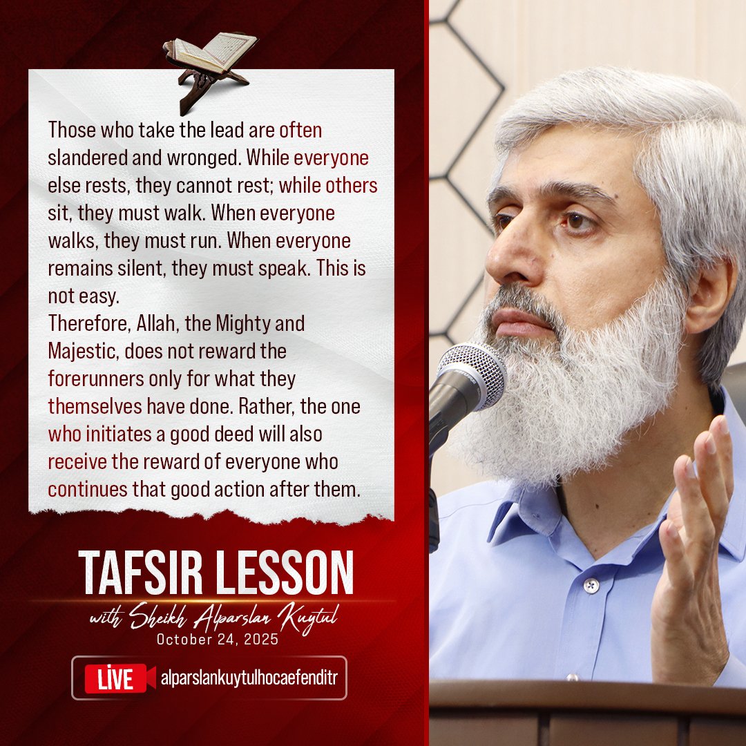 Alparslan_Eng's tweet image. Those who take the lead are often slandered and wronged. While everyone else rests, they cannot rest; while others sit, they must walk. When everyone walks, they must run. When everyone remains silent, they must speak. This is not easy.
Therefore, Allah, the Mighty and Majestic,…