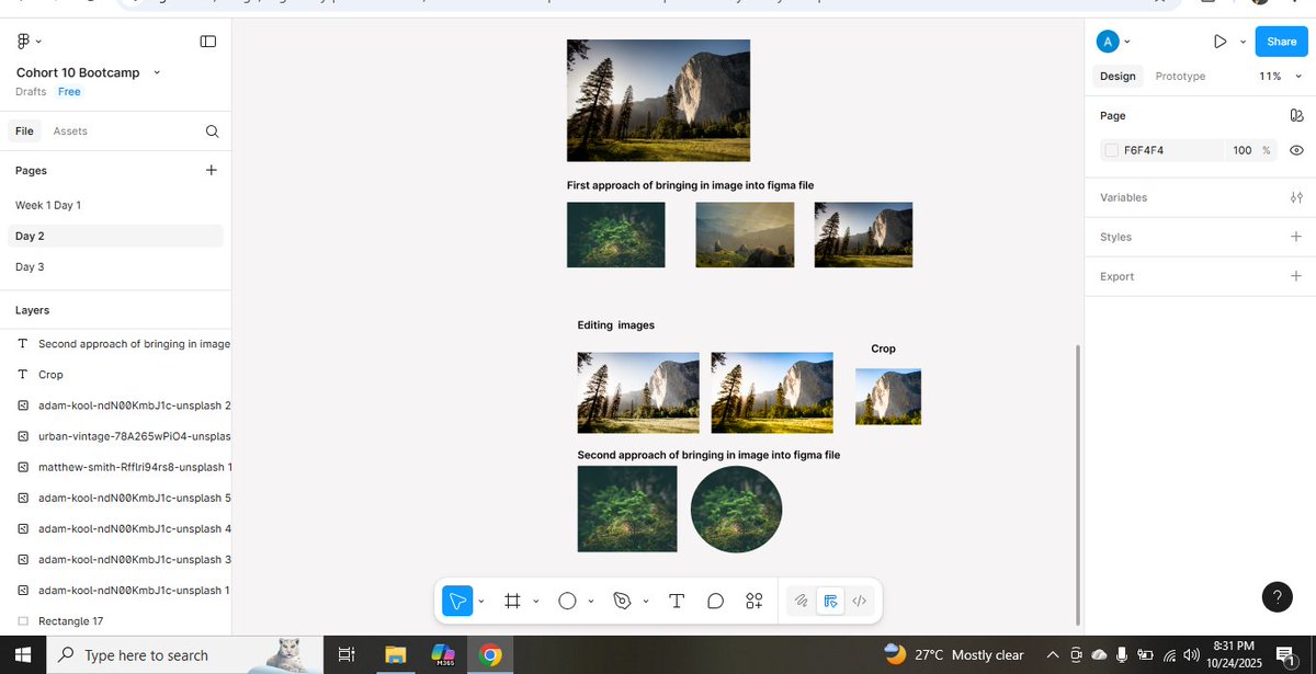 AngelaI866's tweet image. Designers don’t just add images we communicate stories through them!
Week 3 Day 8 with Joseph Brendan → learned how to work with images, shortcuts & plugins in Figma.
Each class = new insight unlocked 🔥
#Design #Figma #UIUX #Bootcamp