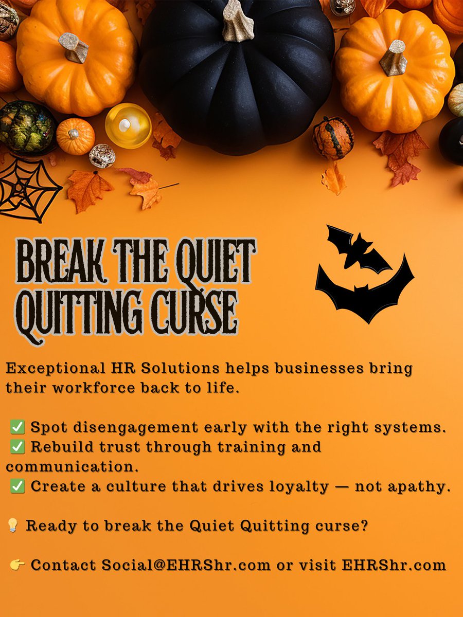 Quiet quitting spreads quietly — until it’s too late.

59% of workers are disengaged, costing $1.9T in lost productivity.

🔥 Don’t wait for your best people to ghost you. Fix it now → Social@EHRShr.com or exceptionalhrsolutions.com/?utm_source=X(…
#FractionalHR #Leadership #HRStrategy