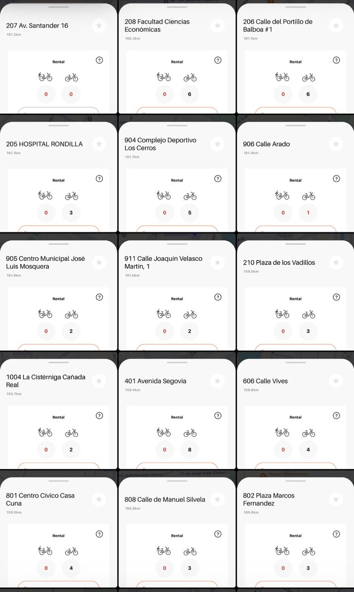 <a href="/EduCabanillas/">Eduardo Cabanillas</a> <a href="/velezpsoe/">Luis Vélez</a> Venga, te lo explico!

El color naraja 🟠 significa que solo ofreces bicis mecánicas. Por tanto, estás mermando la oferta de eléctricas, la cual bien conoces y sabes que es la principal en el sistema.

Todas esas estaciones naranjas suman 16 e implican el 16% del total.
🤷🏽‍♂️