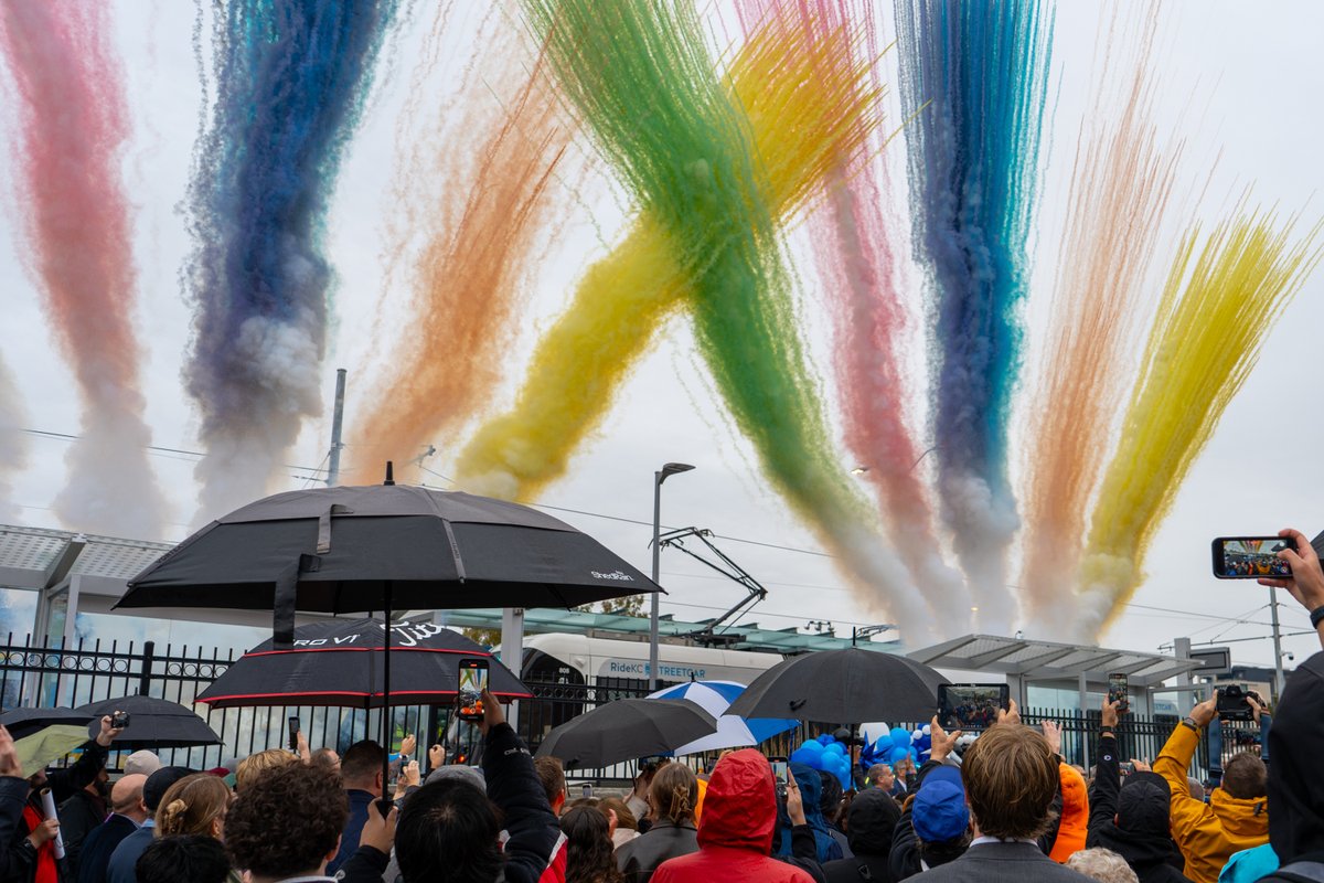 The wait is over and the ribbon is now cut — it’s officially time to #RideIn25! Today marks the grand opening of the <a href="/kcstreetcar/">KC Streetcar 🚊💙</a> Main Street Extension, connecting Union Station to UMKC. Built by KC Streetcar Constructors, a Herzog and @stacywitbeck joint venture, this project