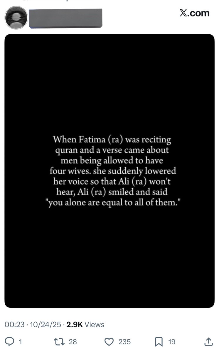 AbuMaryamMA's tweet photo. 2.9K views, 28 retweets, 235 likes, and 19 bookmarks - for a post which is not even authentic. الله المستعان.

⚠️ Beware of such stupid and misleading posts. People often share them either to gain attention or because they “vibe” with their emotions - not necessarily because they’re true.

Remember, our Dīn is built on authentic knowledge, not feelings or emotional arguments.

Sisters especially, be cautious of such posts regarding marriage, that sound beautiful or comforting, but have no basis in the Qur’ān or Sunnah. Just because something feels good doesn’t make it true.