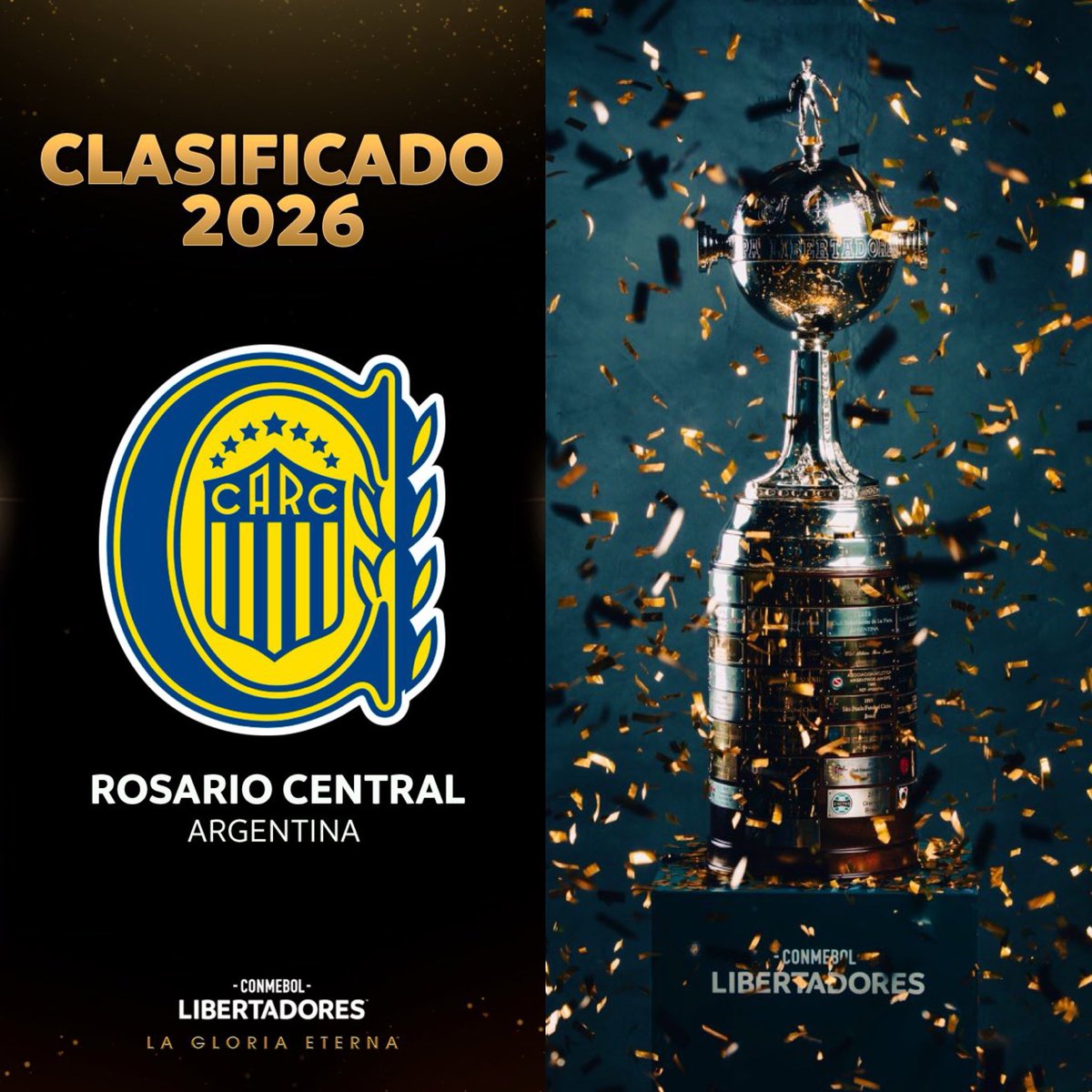 🏆🇦🇷 ROSARIO CENTRAL ES EL 2º ARGENTINO CLASIFICADO A LA LIBERTADORES 2026.