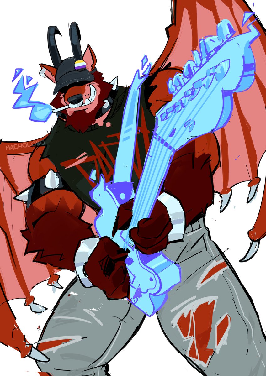 quick n dirty demon follow up, a few people suggested i draw them with a guitar and i couldn't help myself hehe