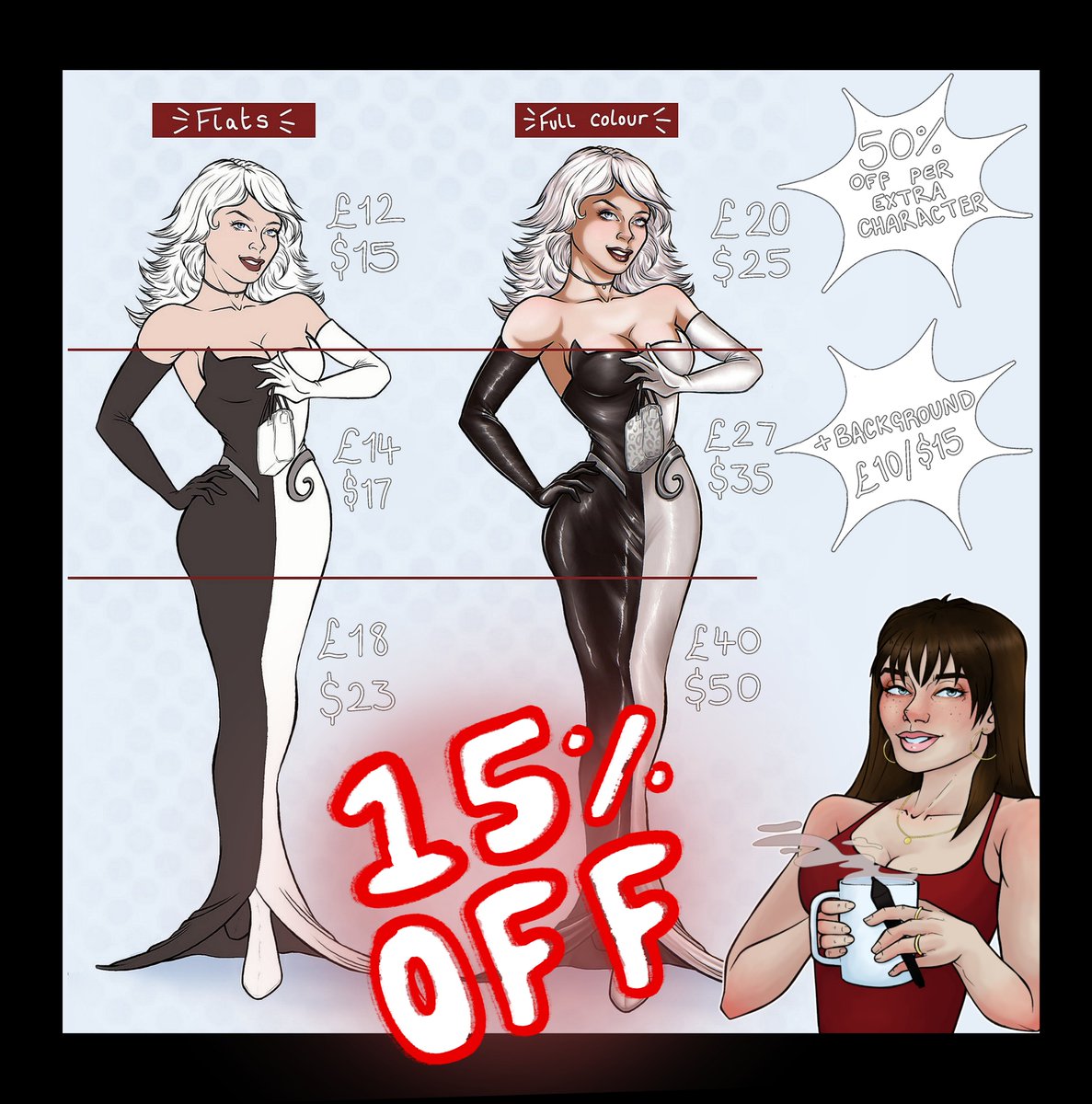 🎃❗❗ HORROR SALE❗❗🎃
This can range from gore or horror character drawing or someone dressing up for Halloween and so much more! And it's all 15% off!
Feel free to DM me any questions!
🎃❗This is only available till Halloween!❗🎃