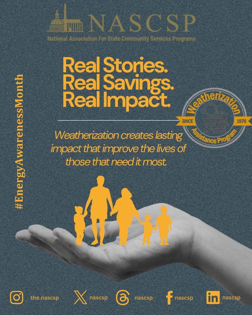 NASCSP's tweet image. “Our home is warmer &amp;amp; our bills are lower.” — Weatherization Customer💬

Real stories. Real impact.

#WeatherizationWorks #EnergyAwarenessMonth #NASCSP