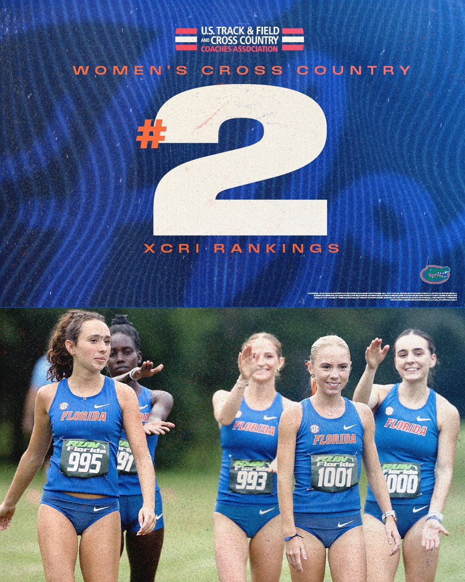 MyGatorPass's tweet photo. The Gators are on the move! ๐๐โโ๏ธโโก๏ธ๐
#UF Womenโs Cross Country climbs to No. 2 in the nation in the latest rankings! ๐ช
The hard work, grit, & speed are paying off.
Keep that momentum rolling, #LadyGators! ๐๐
#GoGators #RunFlorida #GatorNation #MyGatorPass https://t.co/8900YkAIn5